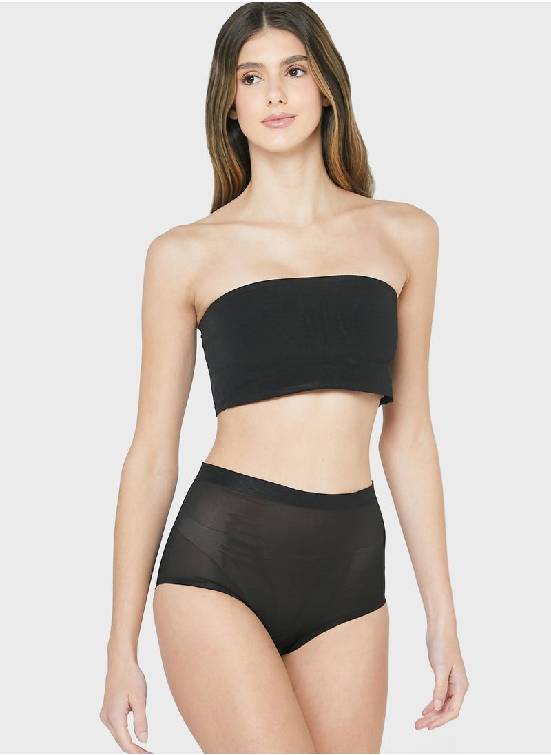 Cotton On Body - High Waist Mesh Brief - Image 1