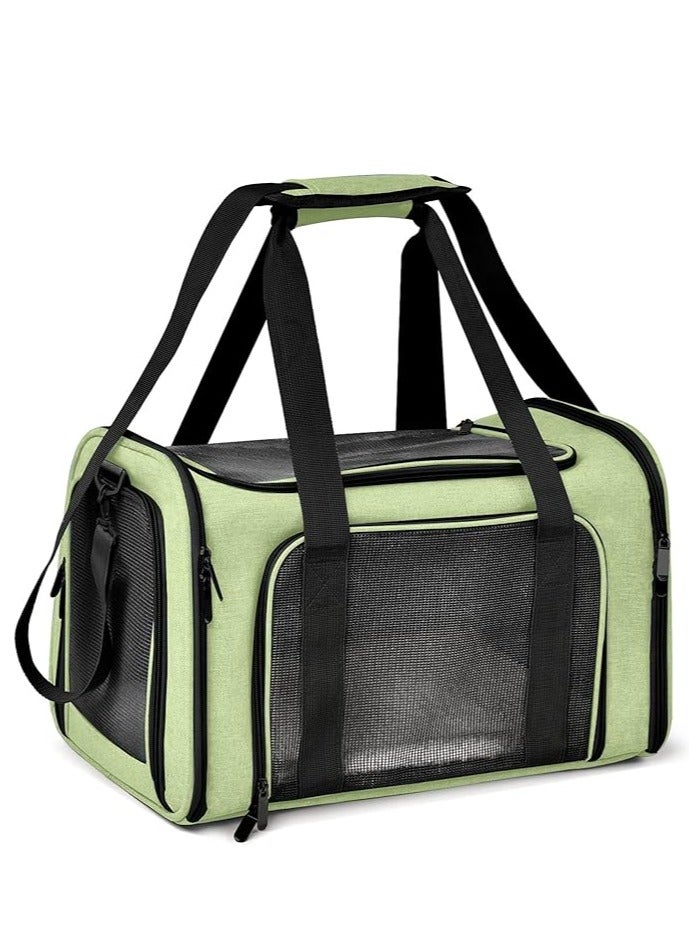 عام حقيبة نقل للقطط والكلاب من الأحجام الصغيرة والمتوسطة والجراء بوزن حتى 15 رطلا، مصنفة من قبل شركات الطيران لحقيبة نقل الكلاب الصغيرة ذات الجوانب الناعمة، قابلة للطي لنقل الجراء - Image 1