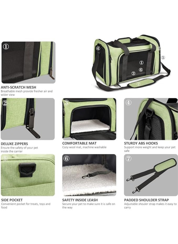 عام حقيبة نقل للقطط والكلاب من الأحجام الصغيرة والمتوسطة والجراء بوزن حتى 15 رطلا، مصنفة من قبل شركات الطيران لحقيبة نقل الكلاب الصغيرة ذات الجوانب الناعمة، قابلة للطي لنقل الجراء - Image 2