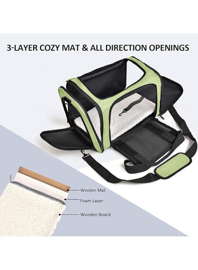 عام حقيبة نقل للقطط والكلاب من الأحجام الصغيرة والمتوسطة والجراء بوزن حتى 15 رطلا، مصنفة من قبل شركات الطيران لحقيبة نقل الكلاب الصغيرة ذات الجوانب الناعمة، قابلة للطي لنقل الجراء - Image 3