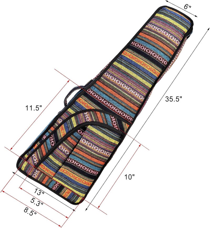 Tosnail Mini Strat Gig Bag with 10mm Padding, Shoulder Strap and Carry Handle, Vintage Electric Guitar Storage Case Bag - Bohemian Style - Image 2