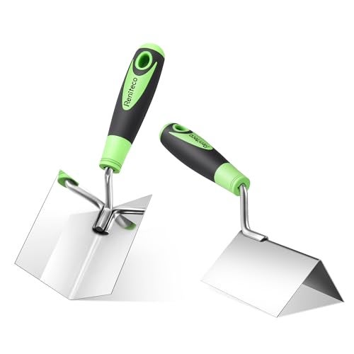 Reniteco 2 PCS Drywall Corner Tool Set, Stainless Steel Sheetrock External Corner Trowel & Internal Corner Trowel，5'' & 3.94'' Outside Corner Knife and Inside Corner Knife, with Hanging Hole - Image 1