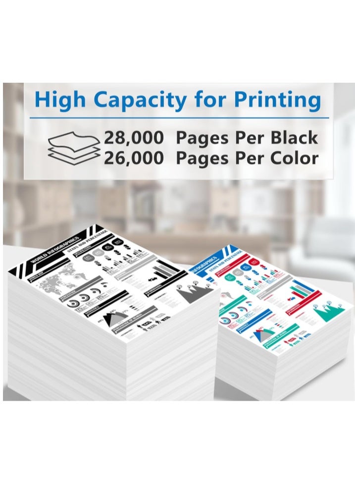 Terabyte TN-324 TN512 TN324 TN513 TN514 TN515 TN516 Toner Cartridge Compatible for Konica Minolta Bizhub C458 C558 C658 for C258 C308 C368 C454 C554 Printers (Black Cyan Magenta Yellow) - Image 3