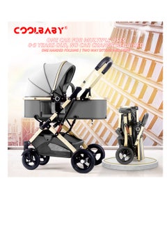 Cool Baby Baby Stroller with Canopy Infant Stroller with Reversible Seat with Rubber Wheel and Good Shock absorption (Gray)  - Image 2
