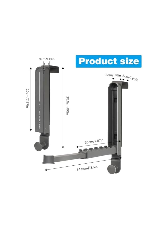 PROMASS Multi-Functional Wall Hooks, Retractable Over The Door Hook, Foldable Over Door Drying Laundry Rack Hooks, Portable Clothing Hanger Hook, Space-Saving for Clothes, Towels, Hats (Gray, Hook Style)  - Image 5