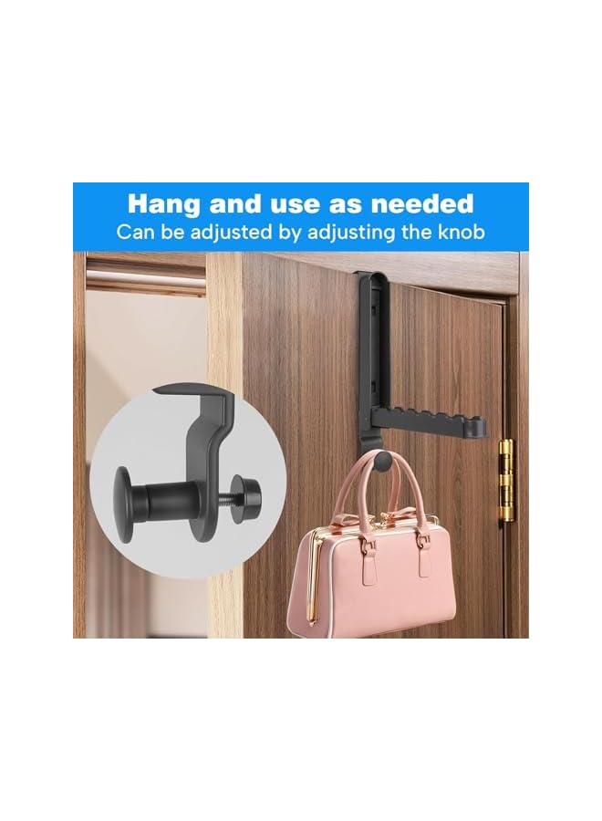 PROMASS Multi-Functional Wall Hooks, Retractable Over The Door Hook, Foldable Over Door Drying Laundry Rack Hooks, Portable Clothing Hanger Hook, Space-Saving for Clothes, Towels, Hats (Gray, Hook Style)  - Image 4