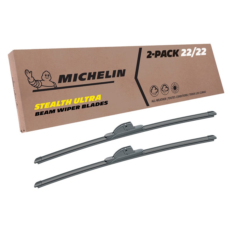 Michelin 192222SUBA Stealth Ultra Twin Pack 22 inch Wiper Blade Fits Select Chevrolet Ford GMC Ram Dodge Cadillac Buick Chrysler Lincoln Model Years