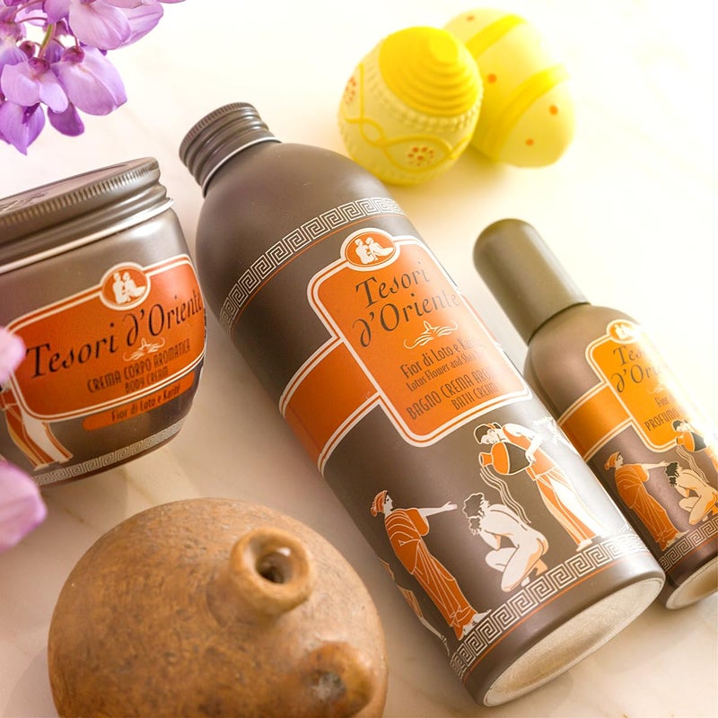 Tesori d'Oriente تيسوري دورينتي: "زهرة اللوتس وزبدة الشيا" كريم استحمام - 16.9 أونصة سائلة (500 مل) زجاجة [استيراد إيطالي] - Image 5