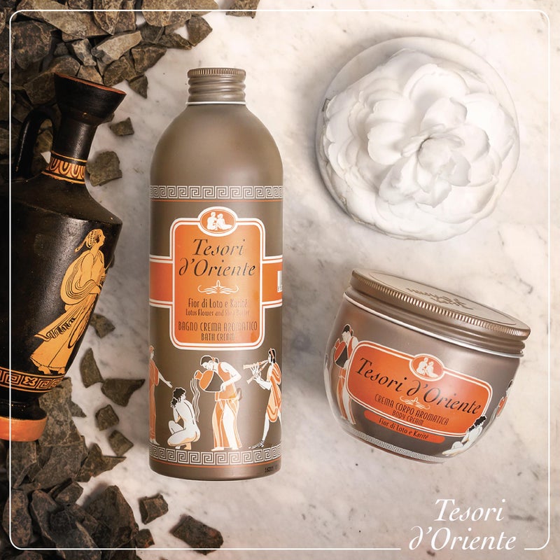 Tesori d'Oriente تيسوري دورينتي: "زهرة اللوتس وزبدة الشيا" كريم استحمام - 16.9 أونصة سائلة (500 مل) زجاجة [استيراد إيطالي] - Image 3