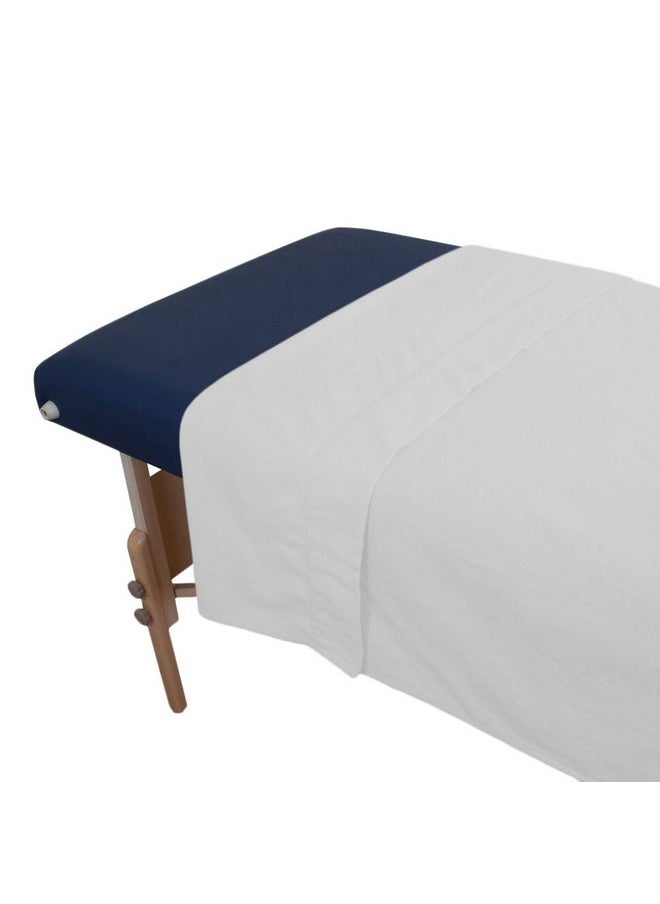 Body Linen - Flannel Flat Massage Table Sheet - White - 61X100 Inches - 100% Cotton - Image 1