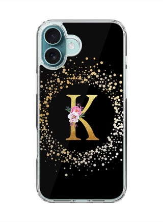 Custom Monogram Floral - K ( Black )