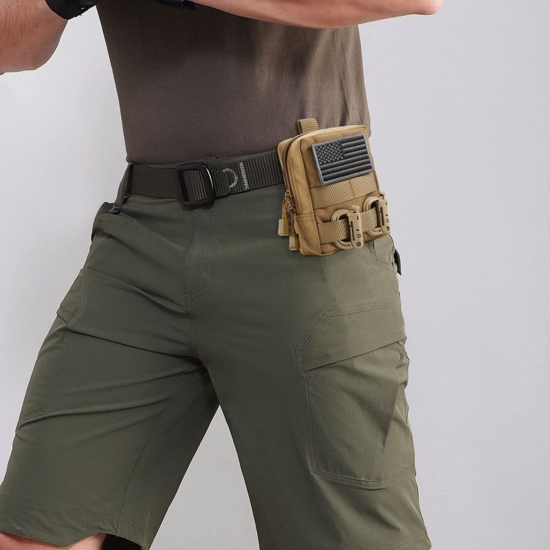 FRTKK 2 Pack Molle Pouches - Tactical Compact Water-Resistant EDC Pouch Small Utility Pouch Bags (Patch Included) (2 Pack-Tan) - Image 5