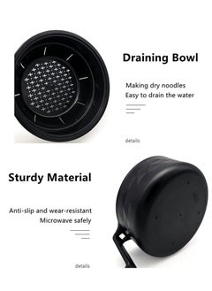 SYOSI Microwave Ramen Cooker Ramen Bowl Set with Lid Chopsticks College Dorm Room Essentials for Girls, Boys, Rapid and Quick Ramen Cooker with Handles Apartment Essentials for Apartment (Black)  - Image 4