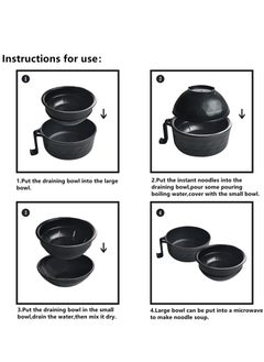 SYOSI Microwave Ramen Cooker Ramen Bowl Set with Lid Chopsticks College Dorm Room Essentials for Girls, Boys, Rapid and Quick Ramen Cooker with Handles Apartment Essentials for Apartment (Black)  - Image 5