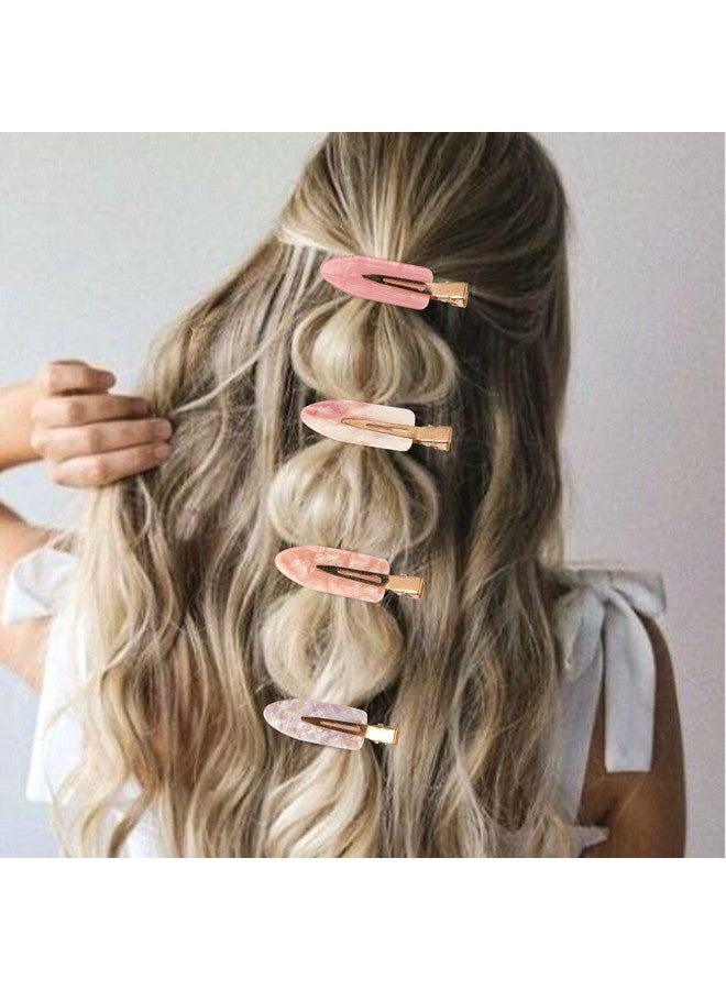 MagicSky 10Pcs No Bend Hair Clips For Styling, Acrylic Resin Flat Clip, No Crease Curl Small Pin, Bang Seamless Hair Barrette Tool For Makeup-Hairstyle Accessories For Women Girls, Pink Opal - Image 4