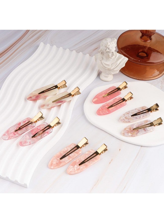 MagicSky 10Pcs No Bend Hair Clips For Styling, Acrylic Resin Flat Clip, No Crease Curl Small Pin, Bang Seamless Hair Barrette Tool For Makeup-Hairstyle Accessories For Women Girls, Pink Opal - Image 2