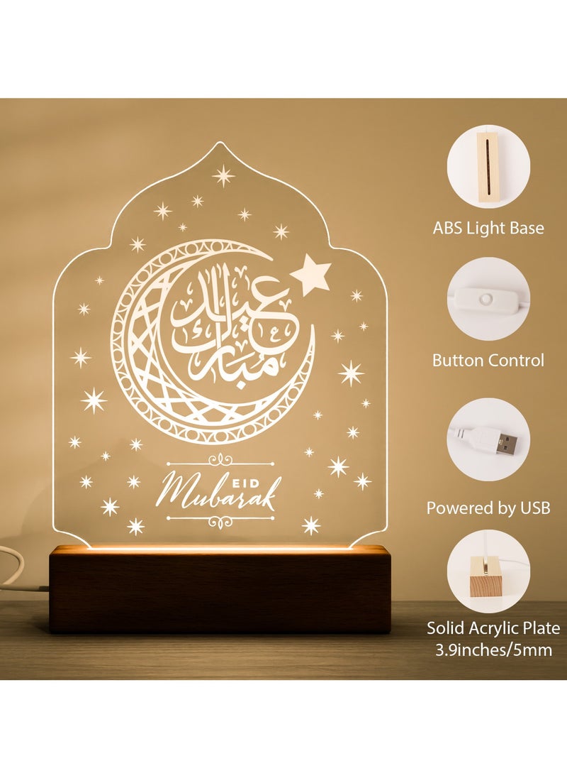 GALADUNE Ramadan LED Acrylic Night Light, Elegant Crescent Moon with Arabic Calligraphy, Perfect for Ramadan and Islamic Celebrations, Home Decor, Night Lighting  - Image 3