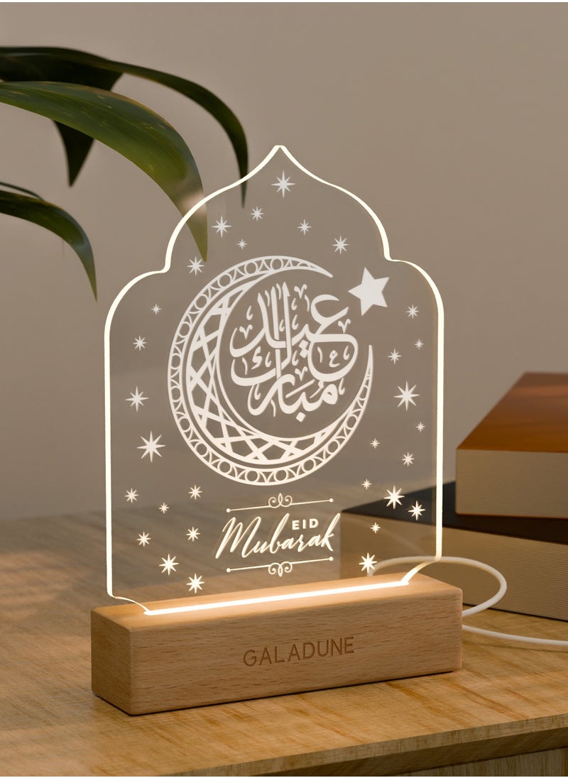 GALADUNE LED Acrylic Night Light, Elegant Crescent Moon with Arabic Calligraphy, Perfect for Ramadan and Islamic Celebrations, Home Decor, Night Lighting - pzsku/Z4282481FD6455EDB50E2Z/45/_/1740971308/78c4f8fc-7531-4f49-8dc7-9c535c4440e7