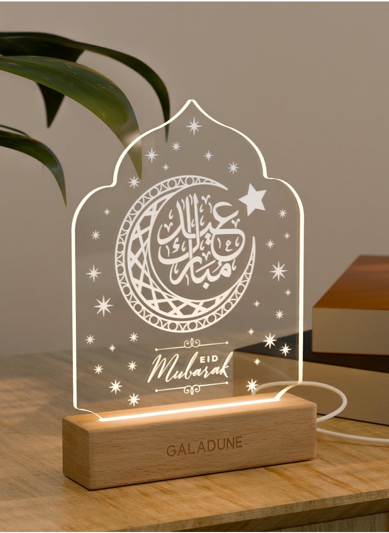 GALADUNE Ramadan LED Acrylic Night Light, Elegant Crescent Moon with Arabic Calligraphy, Perfect for Ramadan and Islamic Celebrations, Home Decor, Night Lighting  - Image 4