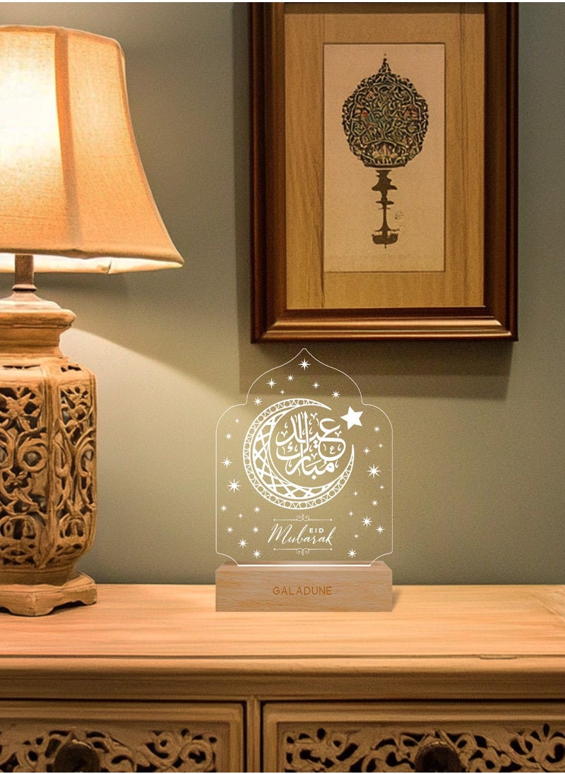GALADUNE Ramadan LED Acrylic Night Light, Elegant Crescent Moon with Arabic Calligraphy, Perfect for Ramadan and Islamic Celebrations, Home Decor, Night Lighting  - Image 5