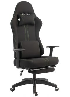 ACPLAY Fabric Gaming Chair with Footrest, Ergonomic High-Back Design, Adjustable Recline, Breathable & Durable Material, Lumbar Support for Adults, Black  - Image 1