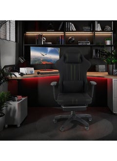 ACPLAY Fabric Gaming Chair with Footrest, Ergonomic High-Back Design, Adjustable Recline, Breathable & Durable Material, Lumbar Support for Adults, Black  - Image 5