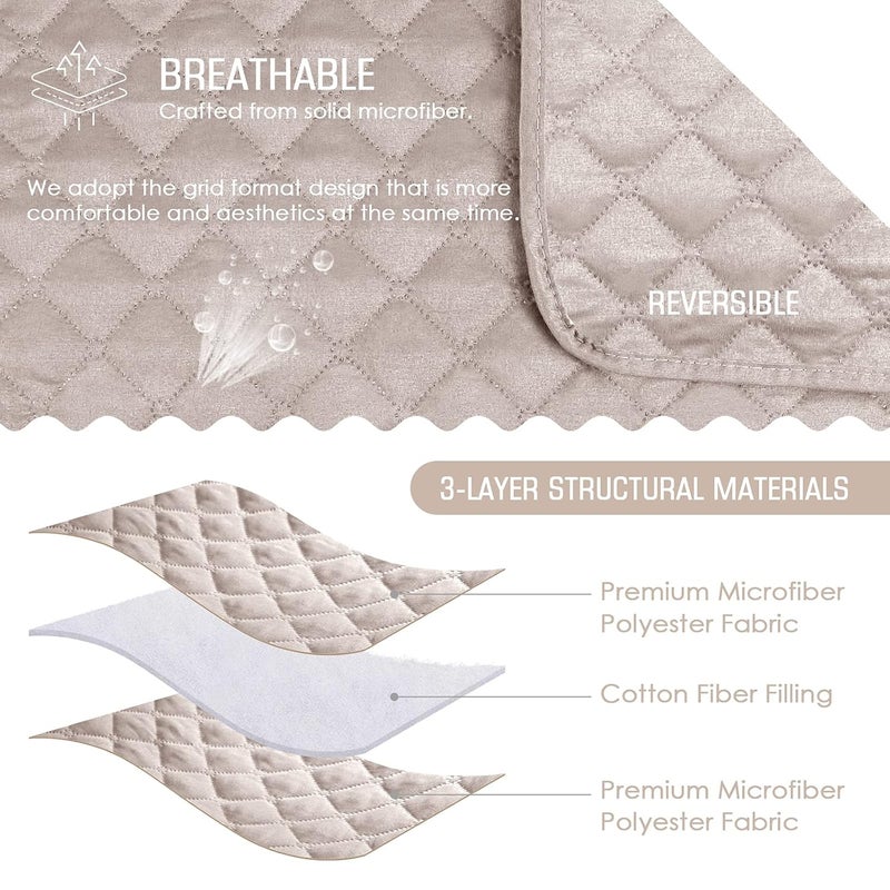 TAOCOCO Couch Slipcover L Shape Sofa Cover Sectional Couch Chaise Lounge Cover Reversible Sofa Cover Furniture Protector Cover for Home Dcor Beige Small - Image 4