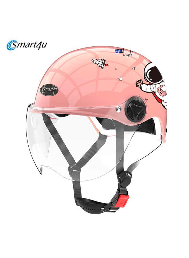 Smart4u Children's Helmet 3c Certified All-season Universal Electric Vehicle Motorcycle Cartoon Safety Helmet Windproof Breathable Boys Girls Kh1 Starship Pink - Image 5