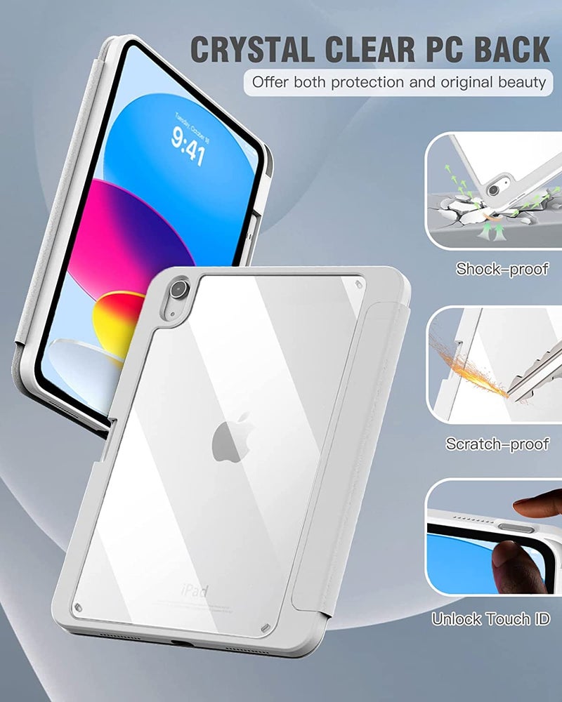 ProElite Case Cover for Apple iPad (A16) 11th/10th Generation (2025/2022), Transparent case Cover with Pencil Holder for iPad 11th/10th Gen 2025/2022, Grey - Image 2