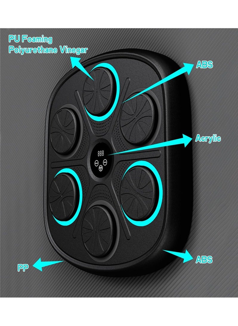 2024 نموذج جديد لآلة الملاكمة الموسيقية الذكية للبالغين والأطفال، آلة تدريب بلوتوث مع مصباح LED إلكتروني مثبت على الحائط، معدات تمرين داخلية منزلية مع قفازات ملاكمة ممتازة - Image 4