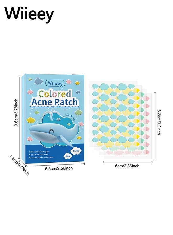 wiieey 144Pcs Pimple Patches for Face,Hydrocolloid Acne Patches for Covering Zits and Blemishes, Cute Spot Stickers for Skin Care - Image 2