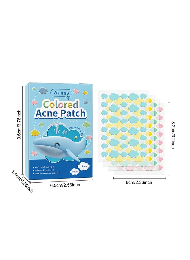 wiieey 144Pcs Pimple Patches for Face,Hydrocolloid Acne Patches for Covering Zits and Blemishes, Cute Spot Stickers for Skin Care  - Image 2