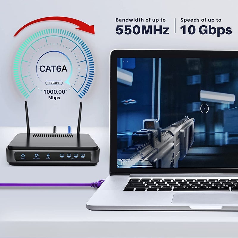 FEDUS كابل إيثرنت 1M Cat6A محمي معزول 4 أزواج Sftp Sstp عالي السرعة جيجابت كمبيوتر شبكة الإنترنت Rj45 Lan - Image 5