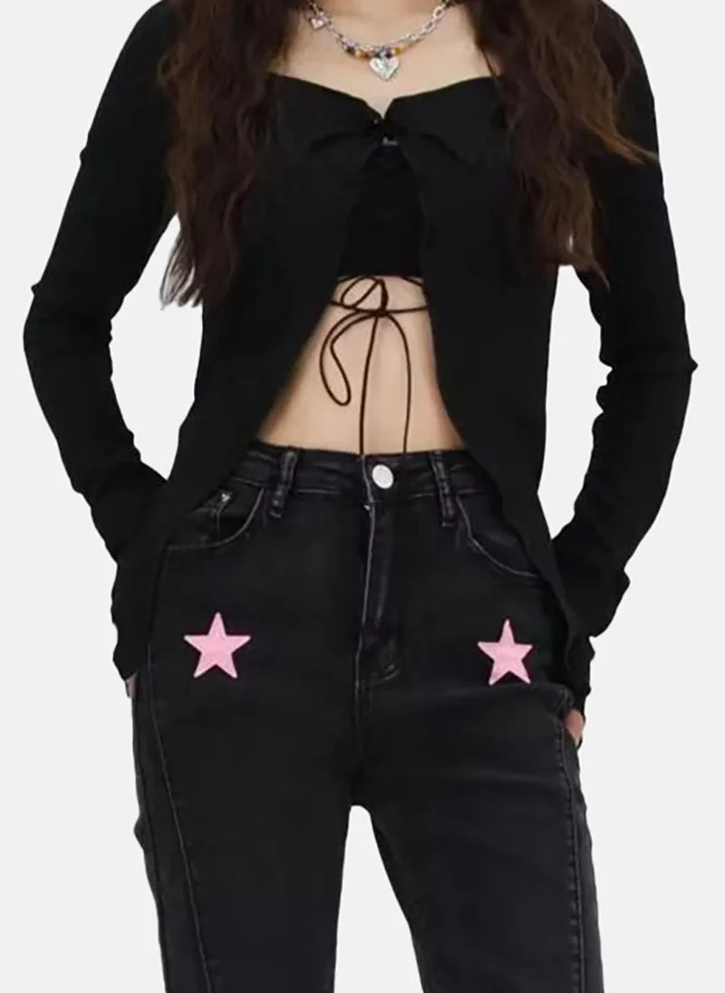 يونيكي Black Embellished Mid Rise Skinny Fit Skinny Jeans