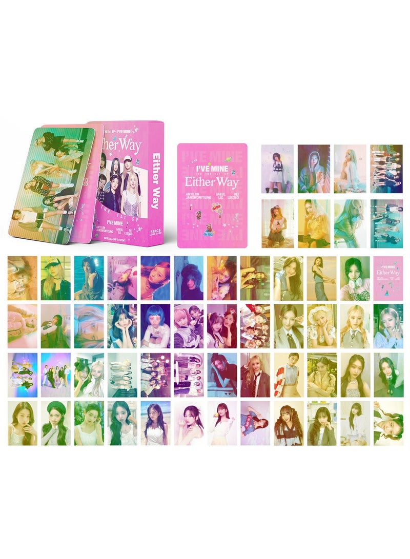 NIBEMINENT 55 Pcs Kpop IVE Either Way Lomo Cards Card For Fans Collection Gifts - Image 1