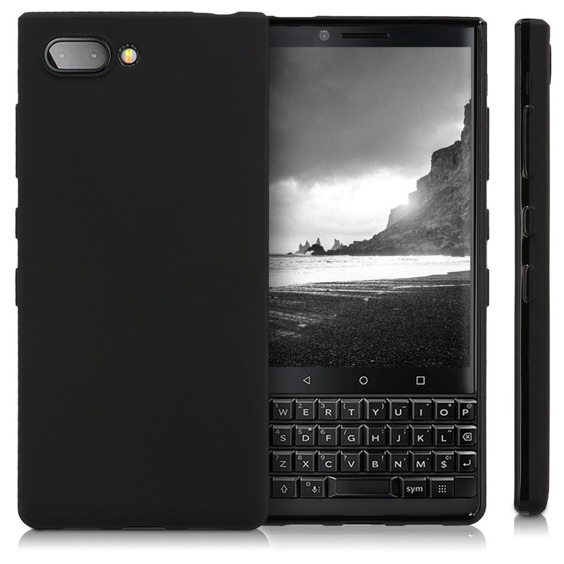 kwmobile Case Compatible with BlackBerry KEYtwo (Key2) Case - Soft Slim Protective TPU Silicone Cover - Black Matte - Image 5