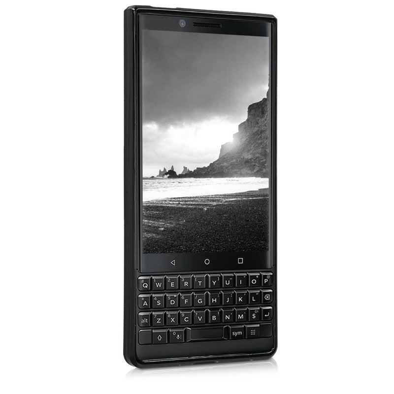 kwmobile Case Compatible with BlackBerry KEYtwo (Key2) Case - Soft Slim Protective TPU Silicone Cover - Black Matte - Image 2