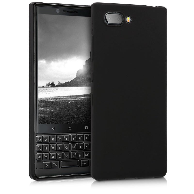 kwmobile Case Compatible with BlackBerry KEYtwo (Key2) Case - Soft Slim Protective TPU Silicone Cover - Black Matte - Image 1