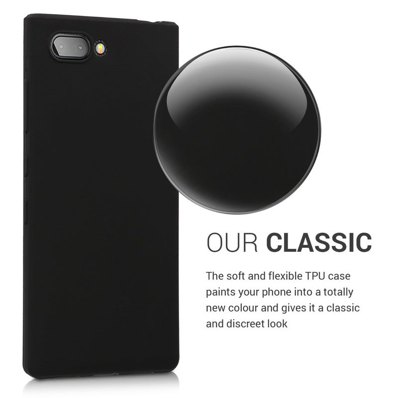 kwmobile Case Compatible with BlackBerry KEYtwo (Key2) Case - Soft Slim Protective TPU Silicone Cover - Black Matte - Image 3