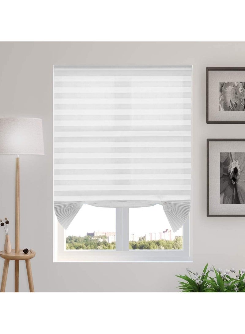 Bukela Pleated Curtain, Light-Transmitting Non-Woven Pleated Blackout Curtain, Easy to Install, Suitable for Bedroom, Bathroom, Living Room and Kitchen (White, 60 x 180 cm)  - Image 4