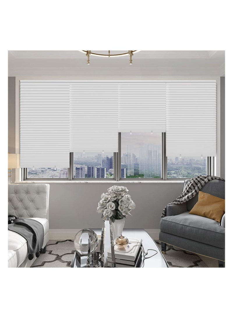 Bukela Pleated Curtain, Light-Transmitting Non-Woven Pleated Blackout Curtain, Easy to Install, Suitable for Bedroom, Bathroom, Living Room and Kitchen (White, 60 x 180 cm)  - Image 5