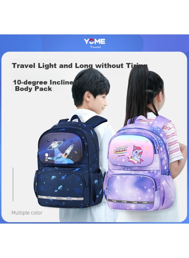 Yome Primary School Backpack For Grades 1-4, Spine Protection And Load Reduction, Uni Children's Backpack, Available In Purple - Image 2
