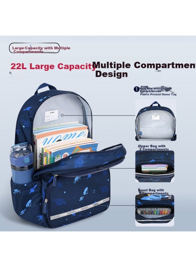 Yome Primary School Backpack For Grades 1-4, Spine Protection And Load Reduction, Uni Children's Backpack, Available In Purple - Image 3