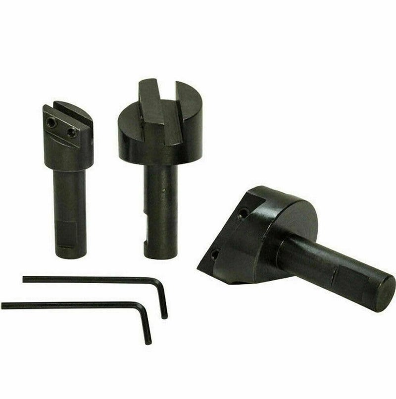 Fly Cutter Holder Set Of 3 pcs With ½” Shank HSS Square Tool Bit Wooden Stand  - Image 4