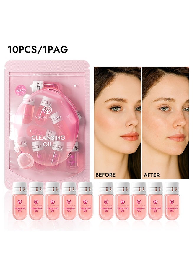 YOUNG VISION Cleansing Oil Portable 2ml Capsule for Travel & Business Trips, 2-in-1 Cleanse & Hydrate, Rose Scent Makeup Remover, Gentle Skincare for All Skin Types (10 pcs) - Image 1