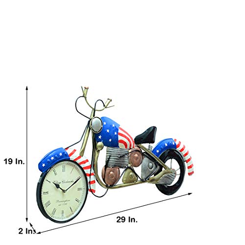 Medieval Arts Stylish Iron Bike Wall Mount Clock For Home Decoration (Blue With Pink) - Analog, 73.7 Cm, 48.3 Cm - Image 5