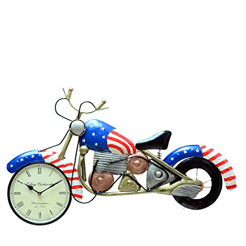 Medieval Arts Stylish Iron Bike Wall Mount Clock For Home Decoration (Blue With Pink) - Analog, 73.7 Cm, 48.3 Cm - Image 2
