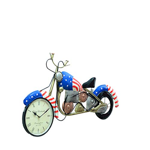 Medieval Arts Stylish Iron Bike Wall Mount Clock For Home Decoration (Blue With Pink) - Analog, 73.7 Cm, 48.3 Cm - Image 3