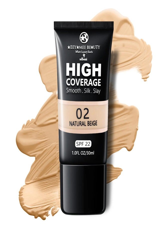 Adbeni High Coverage Foundation SPF-22 30ml | Smooth, Silky & Slay | Buildable, All-Day Wear & Naturally Radiant Complexion | All Skin Types | Natural Beige (Shade-02) - Image 1