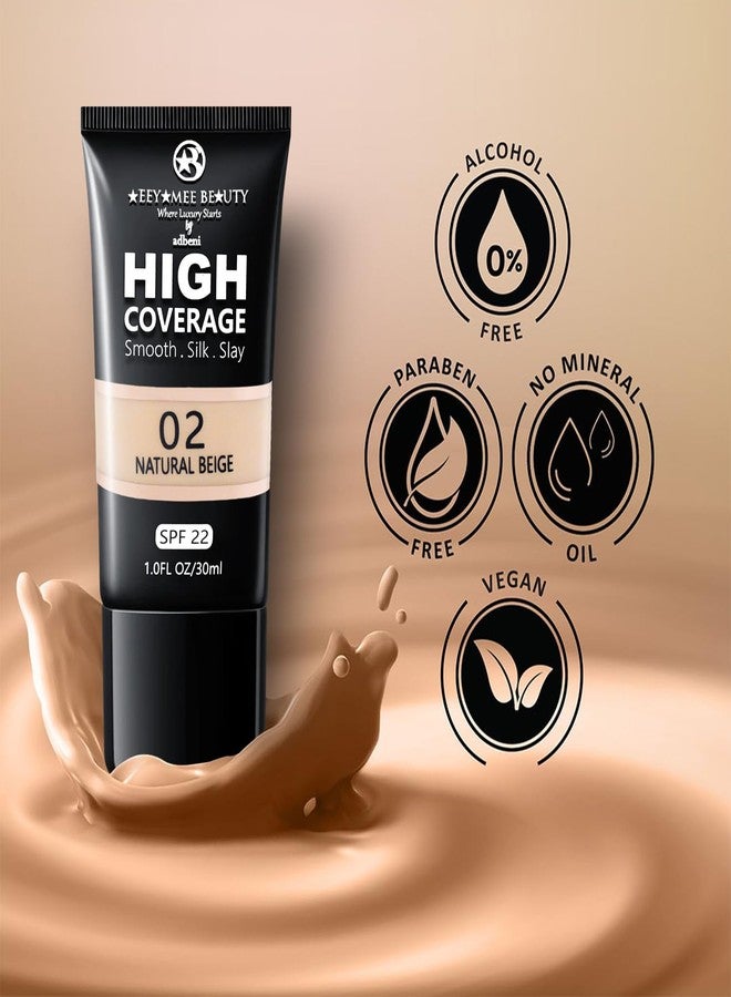 Adbeni High Coverage Foundation SPF-22 30ml | Smooth, Silky & Slay | Buildable, All-Day Wear & Naturally Radiant Complexion | All Skin Types | Natural Beige (Shade-02) - Image 3